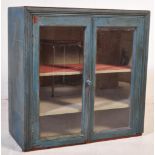 19TH CENTURY TWIN DOOR GLAZED WALL CABINET