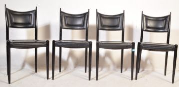 SET OF FOUR G PLAN E GOMME BLACK CHAIRS