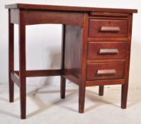 A RETRO VINTAGE OAK SINGLE PEDESTAL OFFICE DESK