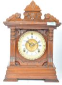 EARLY 20TH CENTURY AMERICAN ANSONIA STAINED WOOD MANTEL CLOCK