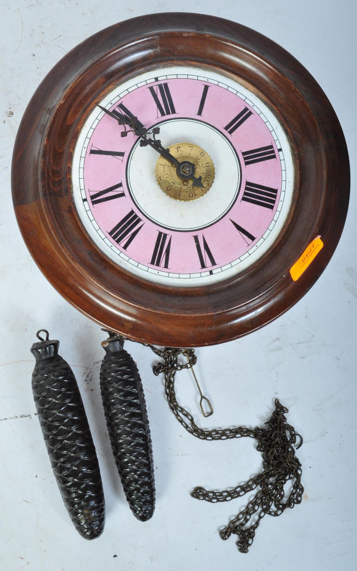 EARLY 20TH CENTURY WALNUT CASED POSTAL CLOCK