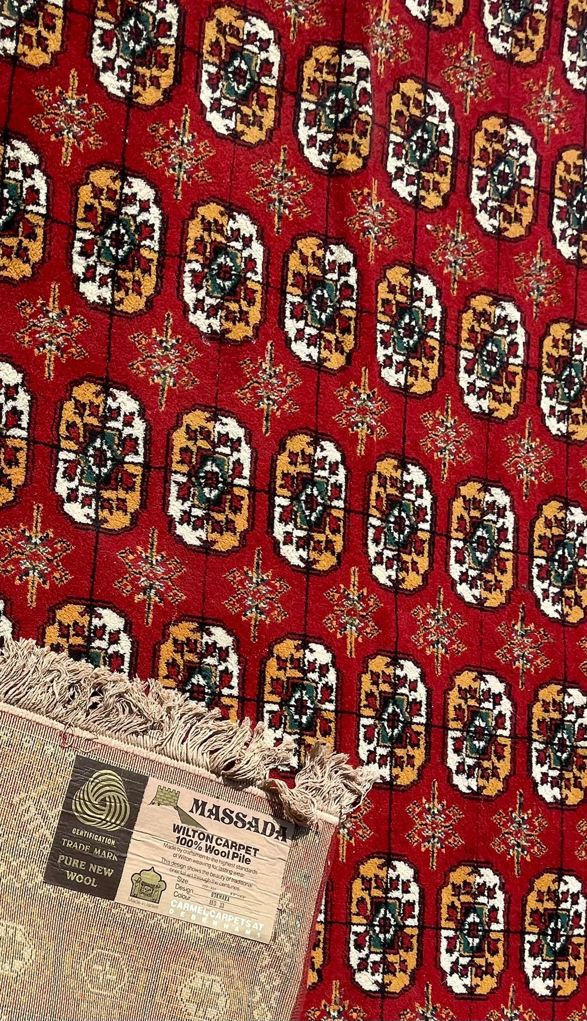 A 20TH CENTURY PERSIAN BOKHARA 100% WOOL FLOOR CARPET RUG - Image 3 of 4
