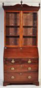 19TH CENTURY VICTORIAN MAHOGANY BUREAU BOOKCASE