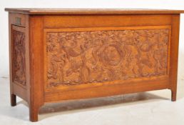 EDWARDIAN ERA HAND CARVED COFFER CHEST