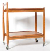 WHITE & NEWTON - 60's TEAK WOOD TWO TIER COCKTAIL TROLLEY