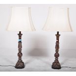 PAIR OF VINTAGE 20TH CENTURY FRENCH RESIN CAST TABLE LAMPS