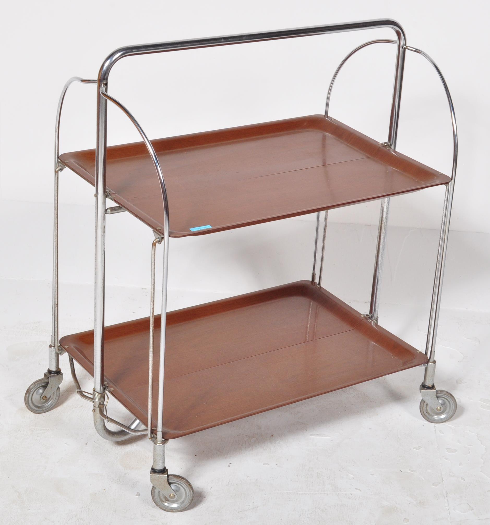 BREMSHEY GERLINOL - RETRO CIRCA 1970S TWO TIER FOLDING TROLLEY - Image 2 of 7