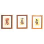 THREE VINTAGE CHINESE INK ON RICE PAPER SKETCHES