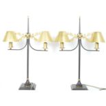 A PAIR OF 20TH CENTURY COACHING EMPIRE STYLE BEDSIDE LAMPS