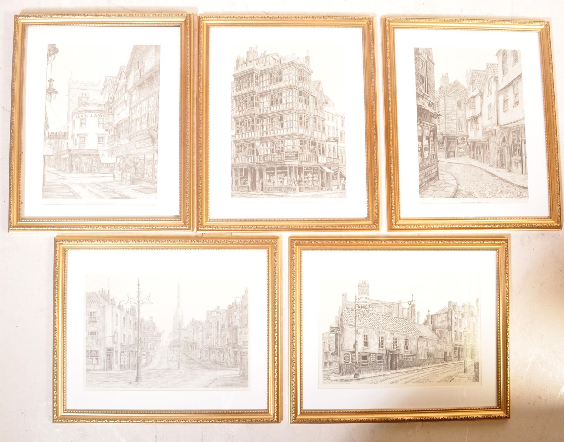 OF BRISTOL/LOCAL INTEREST - 5 VINTAGE 1970S GRIFFIN SKETCH PRINTS