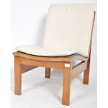 MID CENTURY TEAK FRAMED BOOMERANG EASY LOUNGE CHAIR