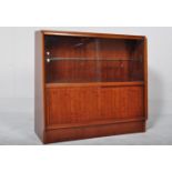 G-PLAN HERBERT GIBBS - RETRO TEAK WOOD GLASS DOOR BOOKCASE