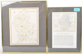 19TH CENTURY JOHN & CHARLES WALKER STAFFORDSHIRE MAP & ANOTHER