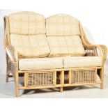 CONTEMPORARY DOUBLE SEATER BAMBOO WICKER CONSERVATORY SOFA
