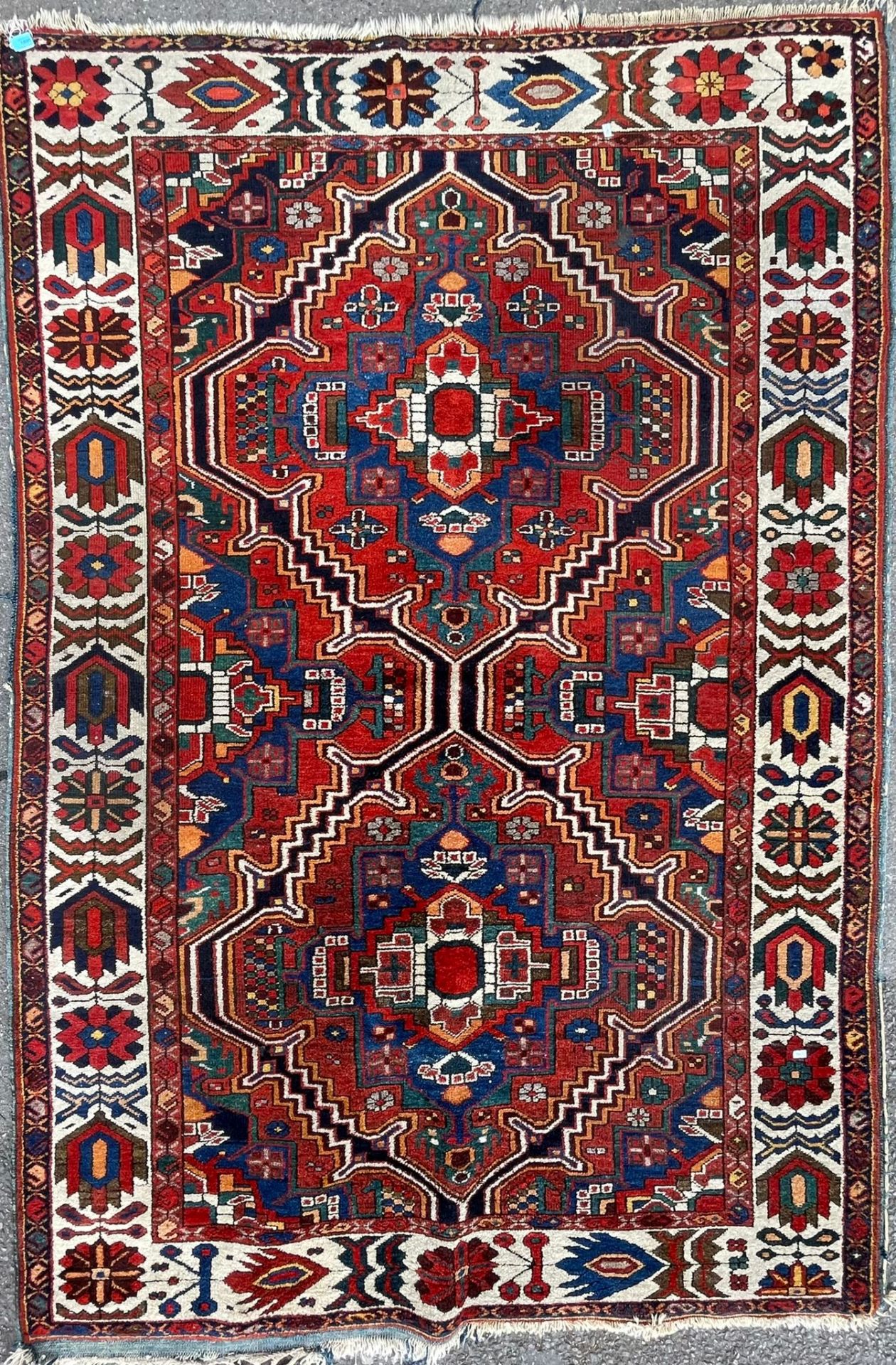 MID 20TH CENTURY PERSIAN BAKHTIAR FLOOR RUG