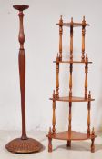 VICTORIAN REVIVAL ETAGERE TOGETHER WITH TORCHIERE