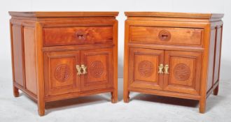 PAIR OF 20TH CENTURY CHINESE ORIENTAL BEDSIDE TABLE LAMPS