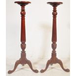 PAIR OF VICTORIAN MAHOGANY TORCHIERES