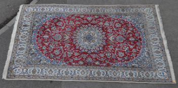 LARGE 20TH CENTURY PERSIAN ISLAMIC NAIN WOOL RUG