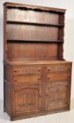 VINTAGE 20TH CENTURY CARVED OAK DRESSER