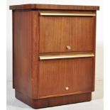 RETRO VINTAGE TEAK VENEER & CHROME FILING CABINET