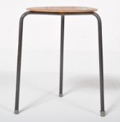 A RETRO VINTAGE "DOT" STOOL IN THE MANNER OF ARNE JACOBSEN