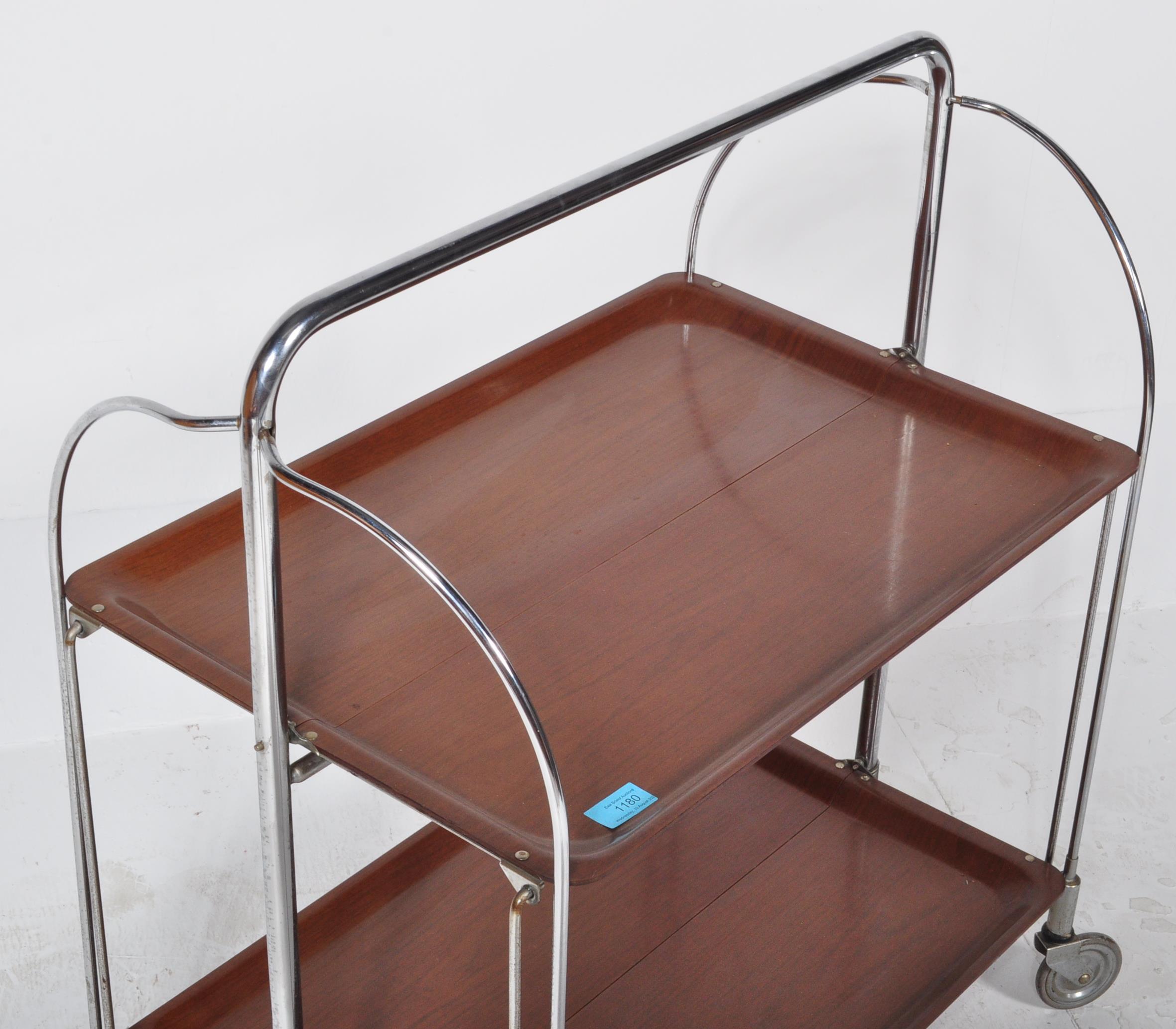 BREMSHEY GERLINOL - RETRO CIRCA 1970S TWO TIER FOLDING TROLLEY - Image 3 of 7