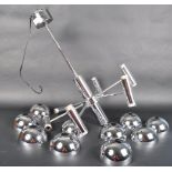 RETRO 20TH CENTURY DESIGNER CHROME CHANDELIER