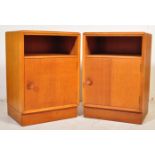 PAIR OF RETRO MID 20TH CENTURY MEREDEW TEAK BEDSIDE CABINETS