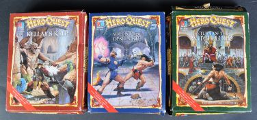 THREE VINTAGE GAMES WORKSHOP HERO QUEST EXPANSION SETS