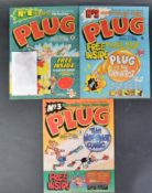 COMIC BOOKS - PLUG (UK 1977) - ISSUES #1 TO #3 W/FREE GIFTS