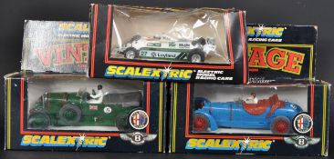 THREE VINTAGE HORNBY SCALEXTRIC SLOT CAR RACING CARS