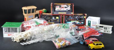 COLLECTION OF VINTAGE SCALEXTRIC SLOR RACING CARS & ACCESSORIES