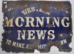 THE WESTERN MORNING NEWS - VINTAGE ENAMEL SIGN