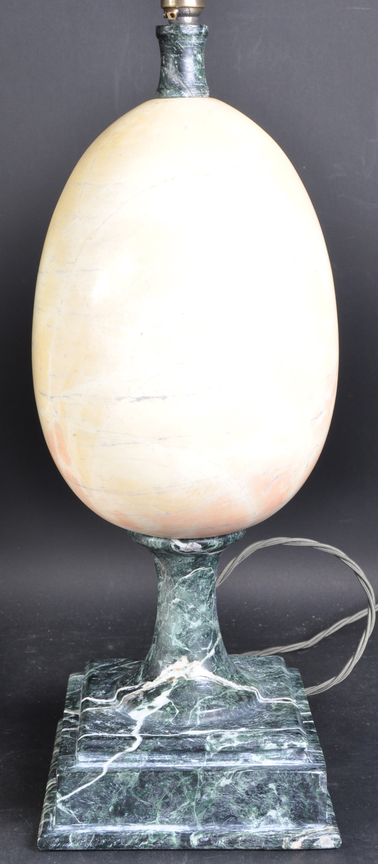 PAIR OF MARBLE EGG TABLE LAMPS - Image 3 of 4