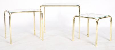 RETRO VINTAGE BRASS & GLASS COFFEE TABLES