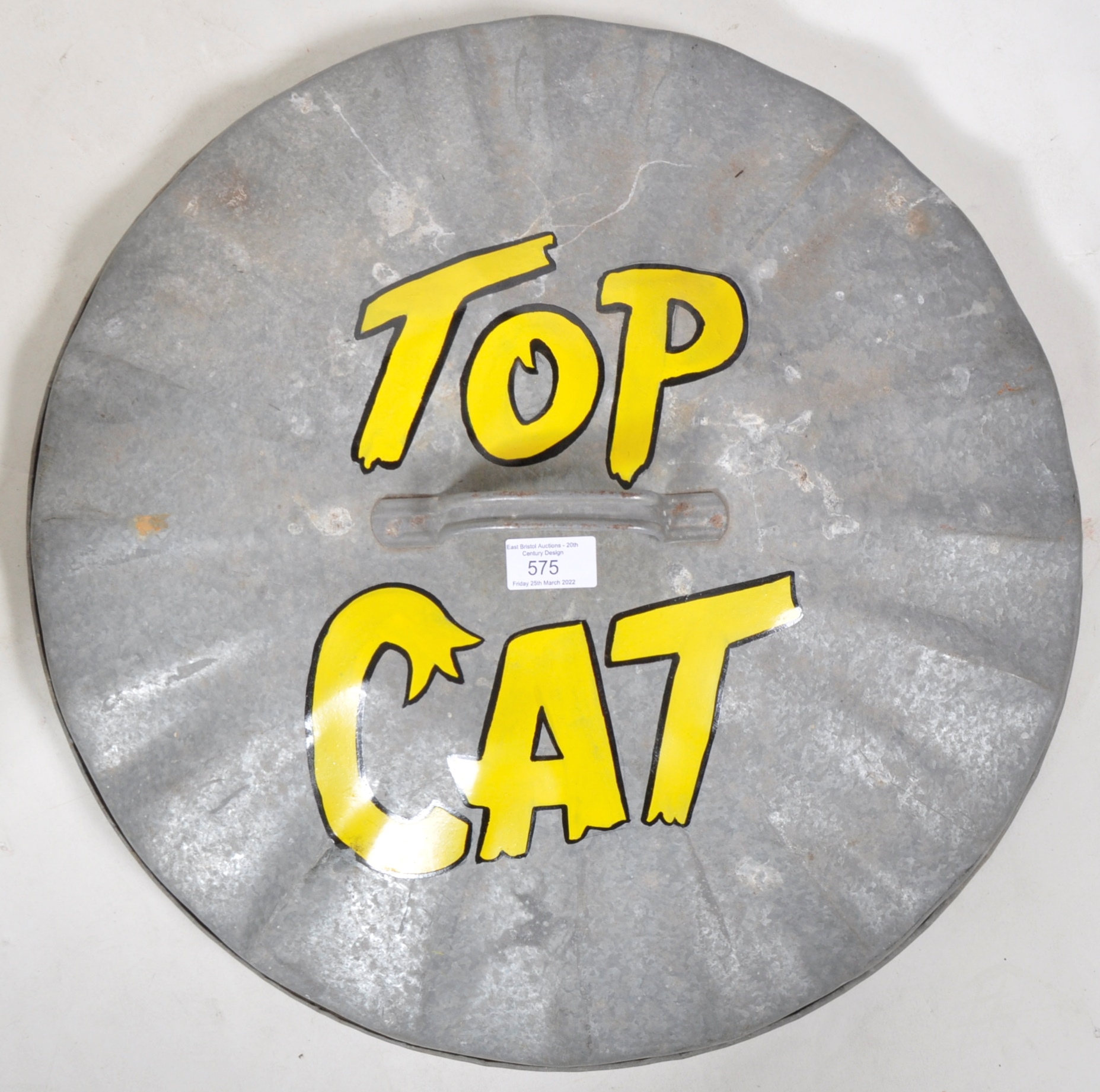 TOP CAT - MID CENTURY GALVANISED TRASH CAN BIN - Image 6 of 6