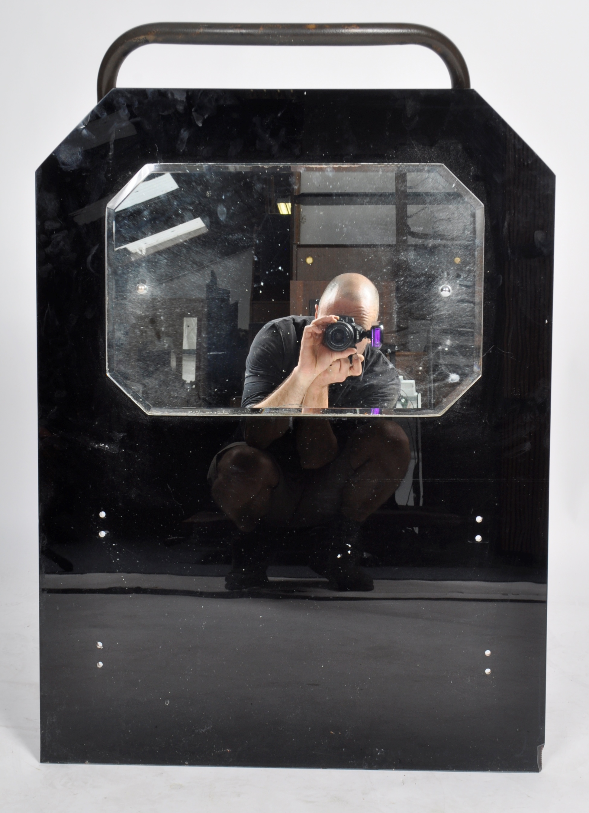 RETRO VINTAGE ART DECO BLACK GLASS MIRROR SPLASHBACK - Image 3 of 3
