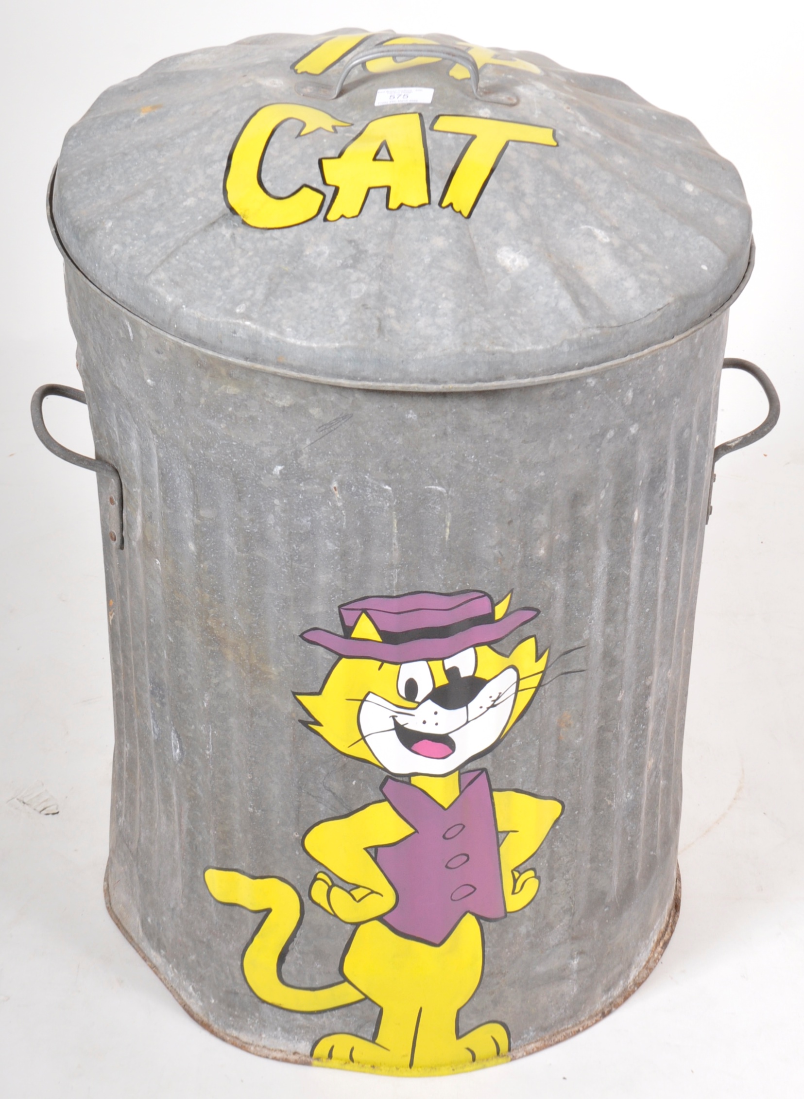 TOP CAT - MID CENTURY GALVANISED TRASH CAN BIN - Image 2 of 6