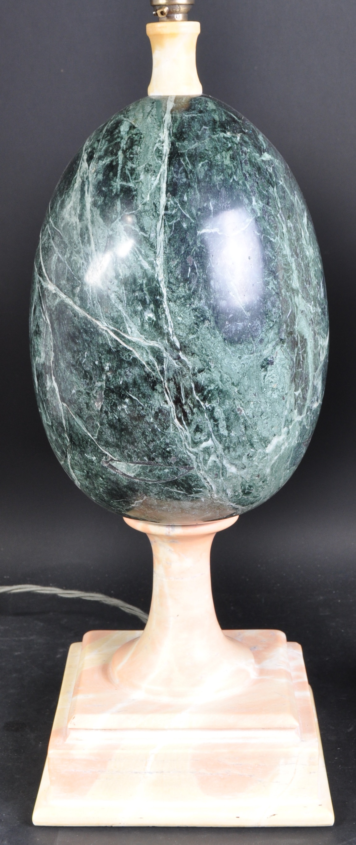 PAIR OF MARBLE EGG TABLE LAMPS - Image 2 of 4