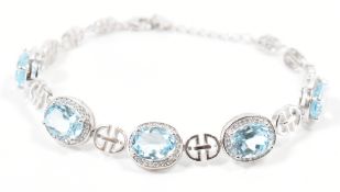 SILVER & BLUE TOPAZ LINE BRACELET