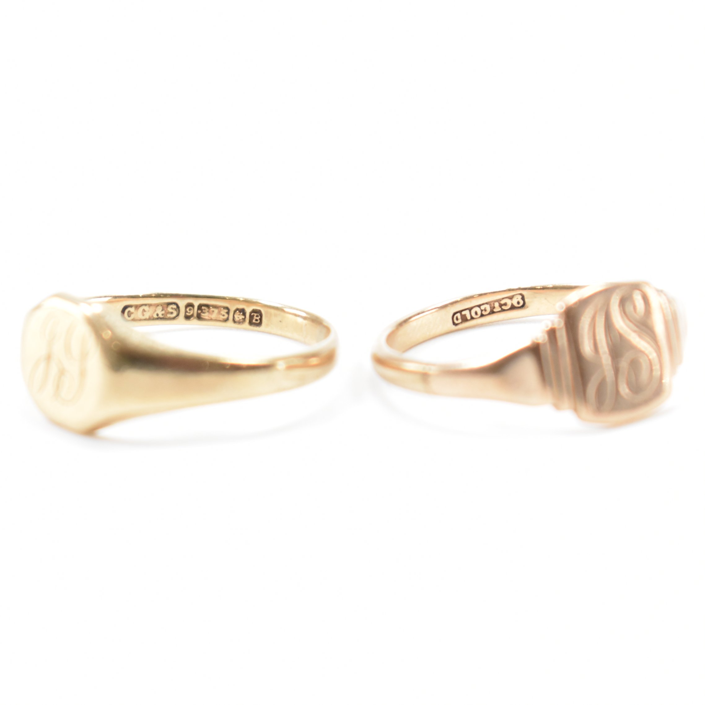 TWO 9CT GOLD SIGNET RINGS - Image 5 of 7