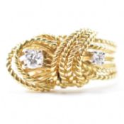 18CT GOLD & DIAMOND KNOT RING