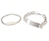 PAIR OF HALLMARKED SILVER IDENTITY BRACELETS