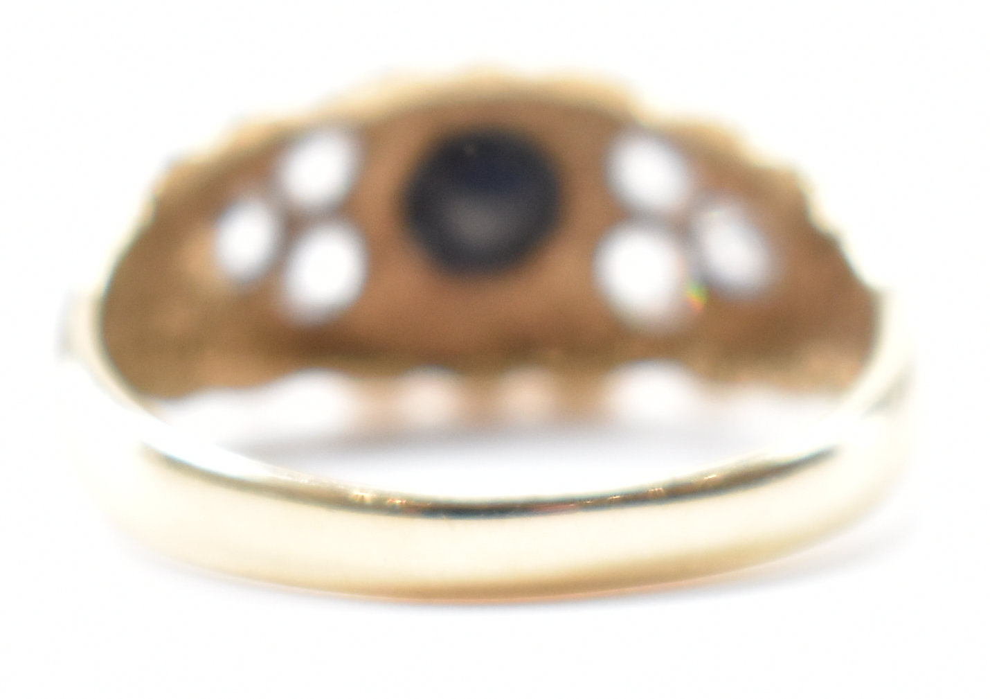 HALLMARKED 9CT GOLD SAPPHIRE & CZ RING - Image 4 of 8