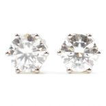 PAIR OF 925 SILVER & MOISSANITE STUD EARRINGS