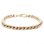 HALLMARKED 9CT GOLD FANCY LINK CHAIN BRACELET