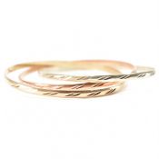 HALLMARKED 9CT GOLD 3 TONE TRIPLE BAND BANGLE