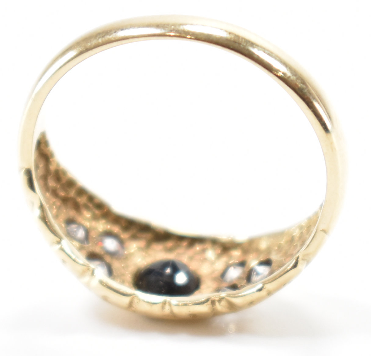 HALLMARKED 9CT GOLD SAPPHIRE & CZ RING - Image 7 of 8