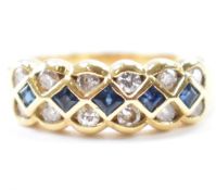 HALLMARKED 18CT GOLD SAPPHIRE & DIAMOND RING